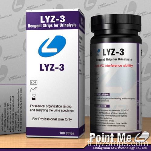 Bandelette de réactifs urinaires LYZ URS-3